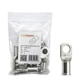 10 pack of tinned copper bellmouth lugs in retail packaging with a single lug displayed beside