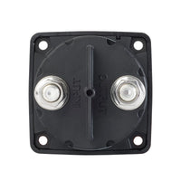 Rear view of the battery switch showing two M10 tinned copper terminal studs