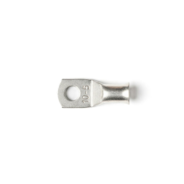 Top-down view of 10mm² M5 copper lug with size identification markings