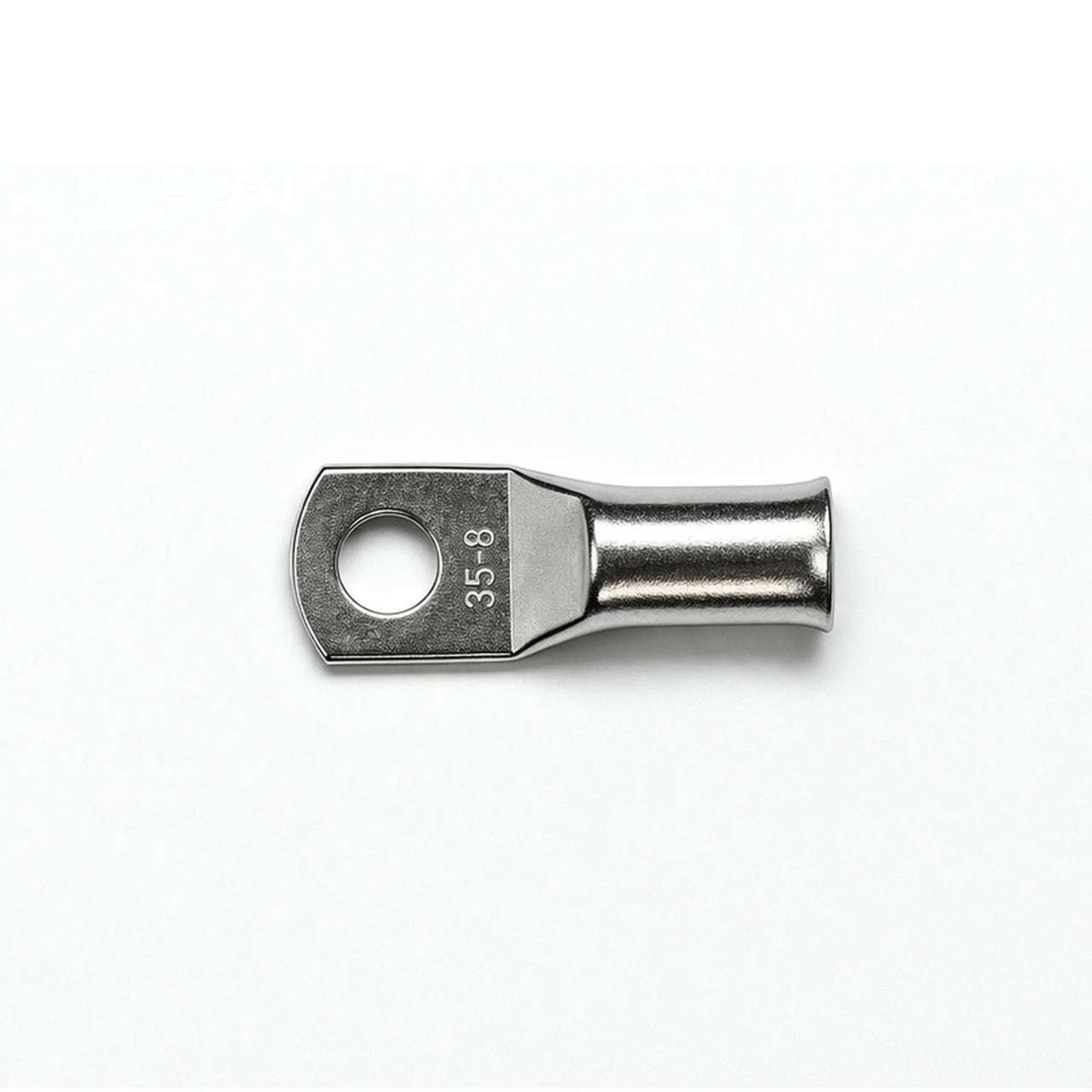 Top-down view of 35mm² M8 copper lug with size identification markings