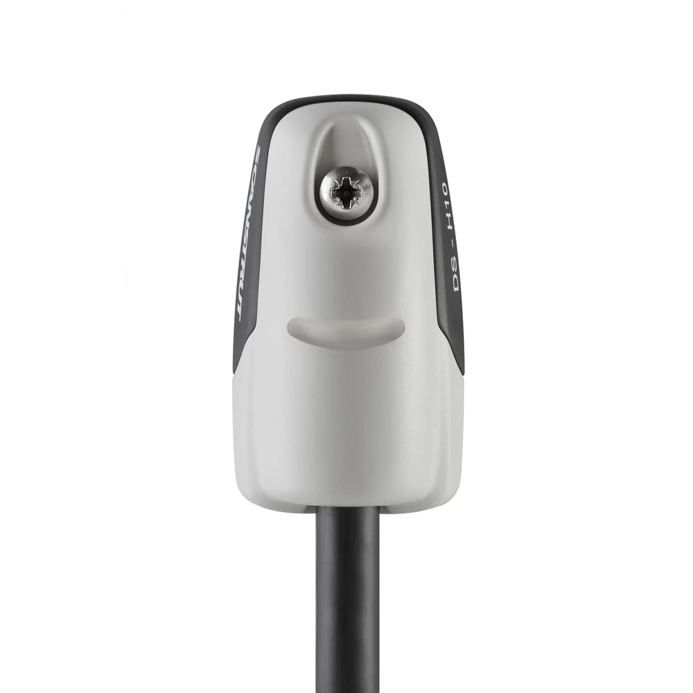Top view of installed grey horizontal cable seal with black cable
