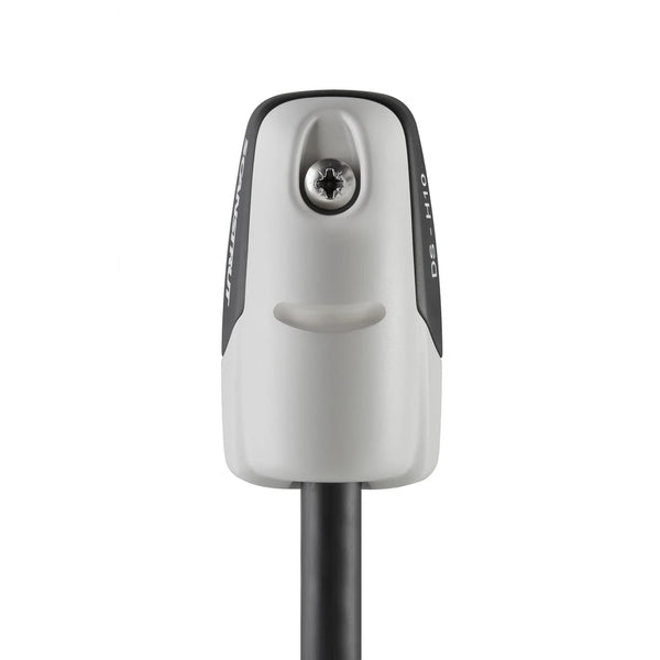 Top view of installed grey horizontal cable seal with black cable