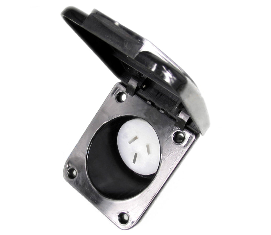 Transco 15A Black Caravan Power Outlet