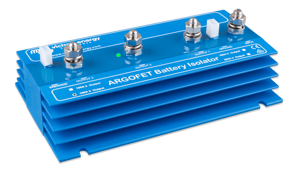 Angled view from the input side of the Victron 100A battery isolator