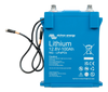 Front view of the 100Ah lithium battery showing chemical and capacity specifications