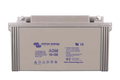 Front view of Victron 12V 130Ah AGM deep cycle battery showing capacity and specifications label
