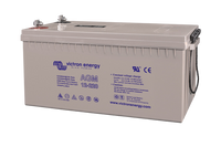Angled view of 12V 220Ah AGM battery highlighting the integrated rope carry handle