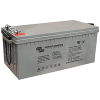 Victron 12V 220Ah gel deep cycle battery with grey casing and integrated rope carry handles