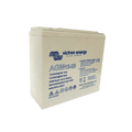 Three-quarter view of a white Victron 12V 25Ah AGM Super Cycle deep cycle battery