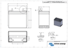 Dimensional drawing of Victron 12V 60Ah AGM battery showing technical measurements