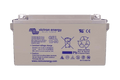 Front view of Victron 12V 90Ah gel deep cycle battery with technical specifications and bolt terminals