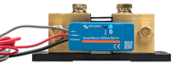 Victron 2000A SmartShunt IP65 battery monitor with brass terminals and blue Bluetooth module