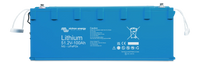 Front view of Victron 48V 100Ah Smart NG lithium battery with blue IP65 case and rope handles