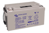 Perspective view of a Victron 12V 90Ah AGM battery showing carrying handles and top terminals