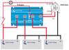 Wiring diagram showing how to connect an alternator to multiple batteries using an Argodiode isolator