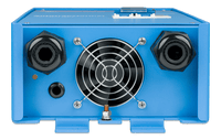 Bottom view of 100A autotransformer showing cooling fan and dual cable glands