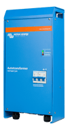 Left-angled front view of the 32A Victron Autotransformer in its blue powder-coated enclosure