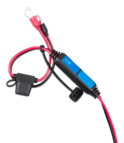 Battery indicator cable with M8 eyelets, inline 30A ATO fuse and LED status module