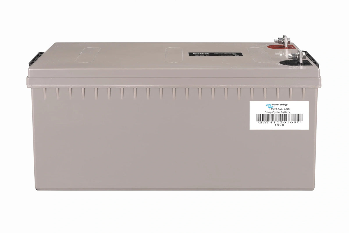 Rear perspective of the battery with product serial number and model identification sticker