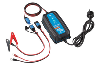 Victron 12V 10A Blue Smart charger with battery clamps, eyelet connectors and quick-connect cables