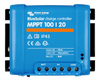 Front view of Victron BlueSolar MPPT 100/20 solar charge controller with LED status indicators and terminal labels