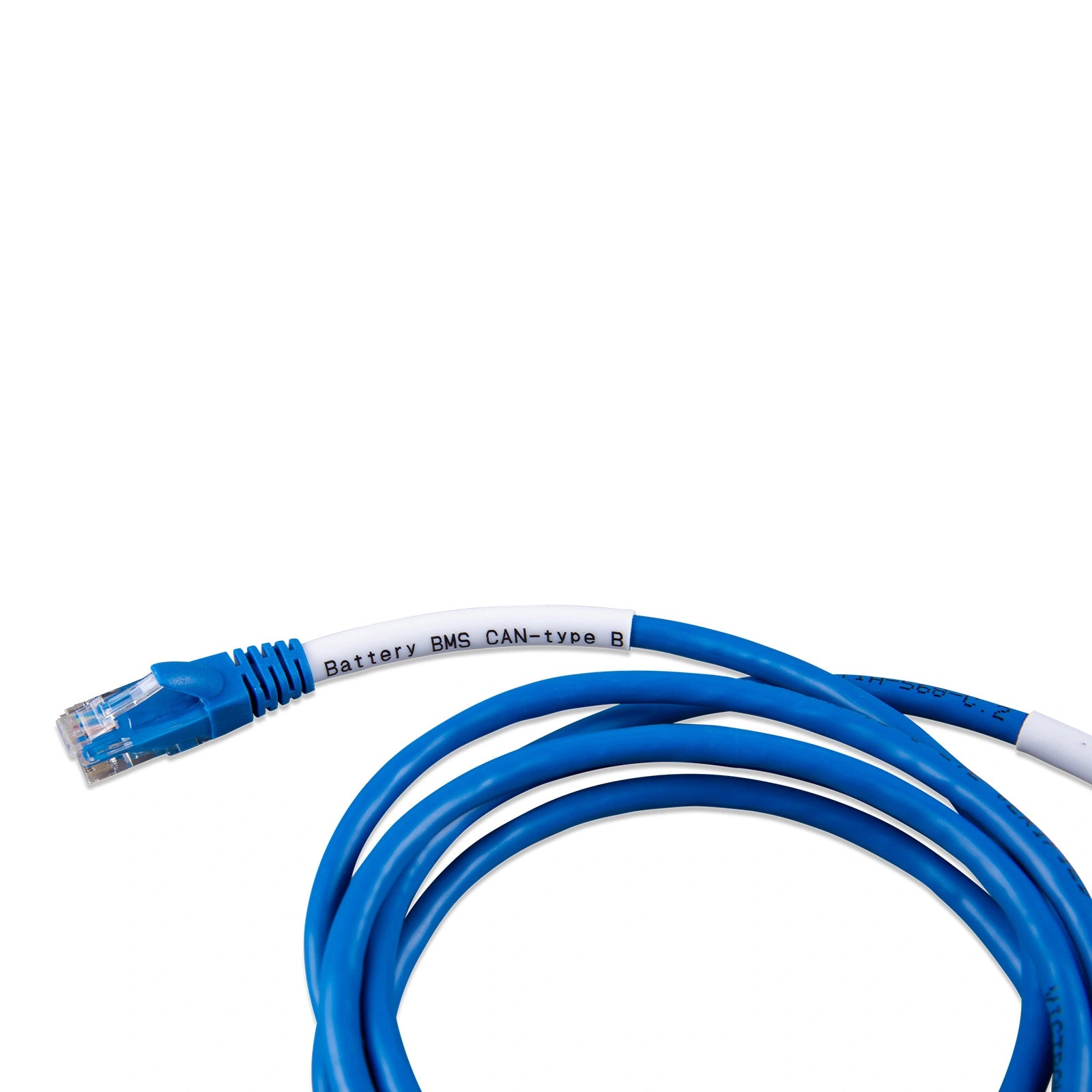 Close-up of RJ45 connector with Battery BMS CAN-type B label