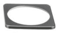 Square grey plastic bezel for flush mounting the battery monitor display