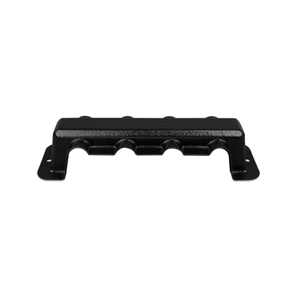 Black ABS protective cover for Victron 600A busbar showing cable entry cutouts