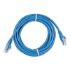 Coiled 5m blue Cat5e RJ45 UTP Ethernet patch cable with clear modular connectors