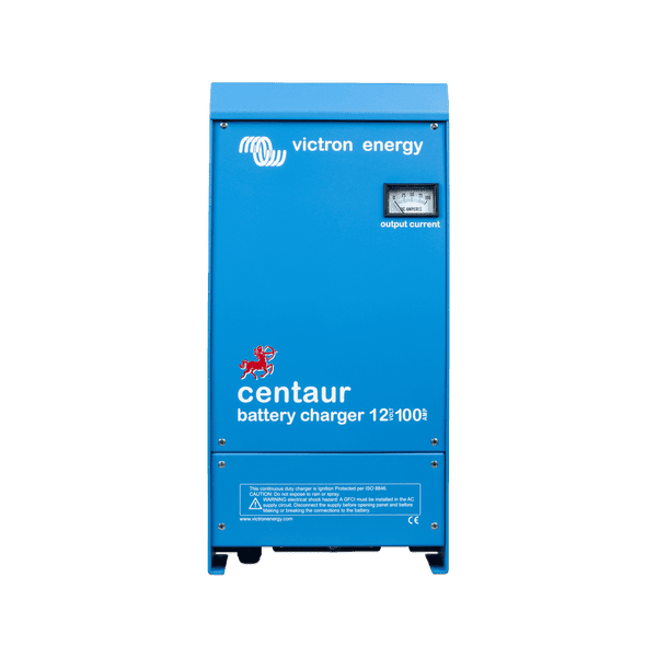 Blue Victron Centaur 12V 100A battery charger with analogue ammeter