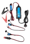 Victron 1.1A battery charger with included battery clamps eyelet terminals and 12V cigarette plug