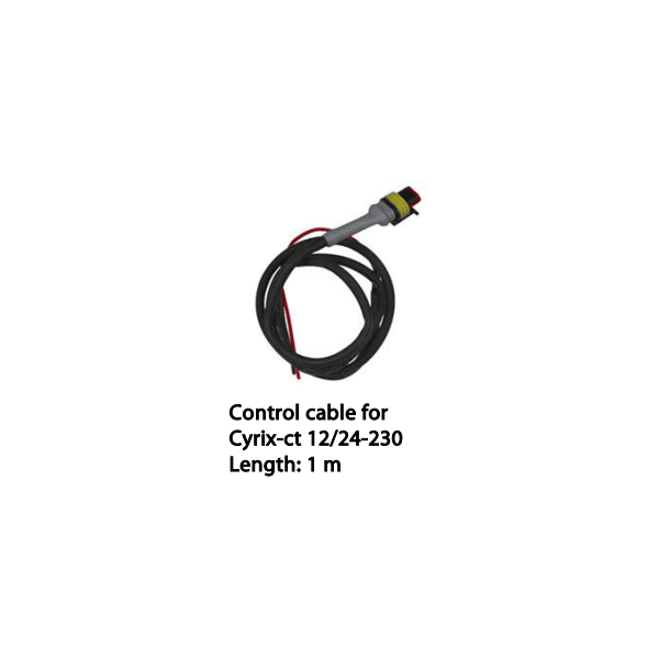 Black 1 metre control cable with connector for the Cyrix-ct 12/24-230 battery combiner