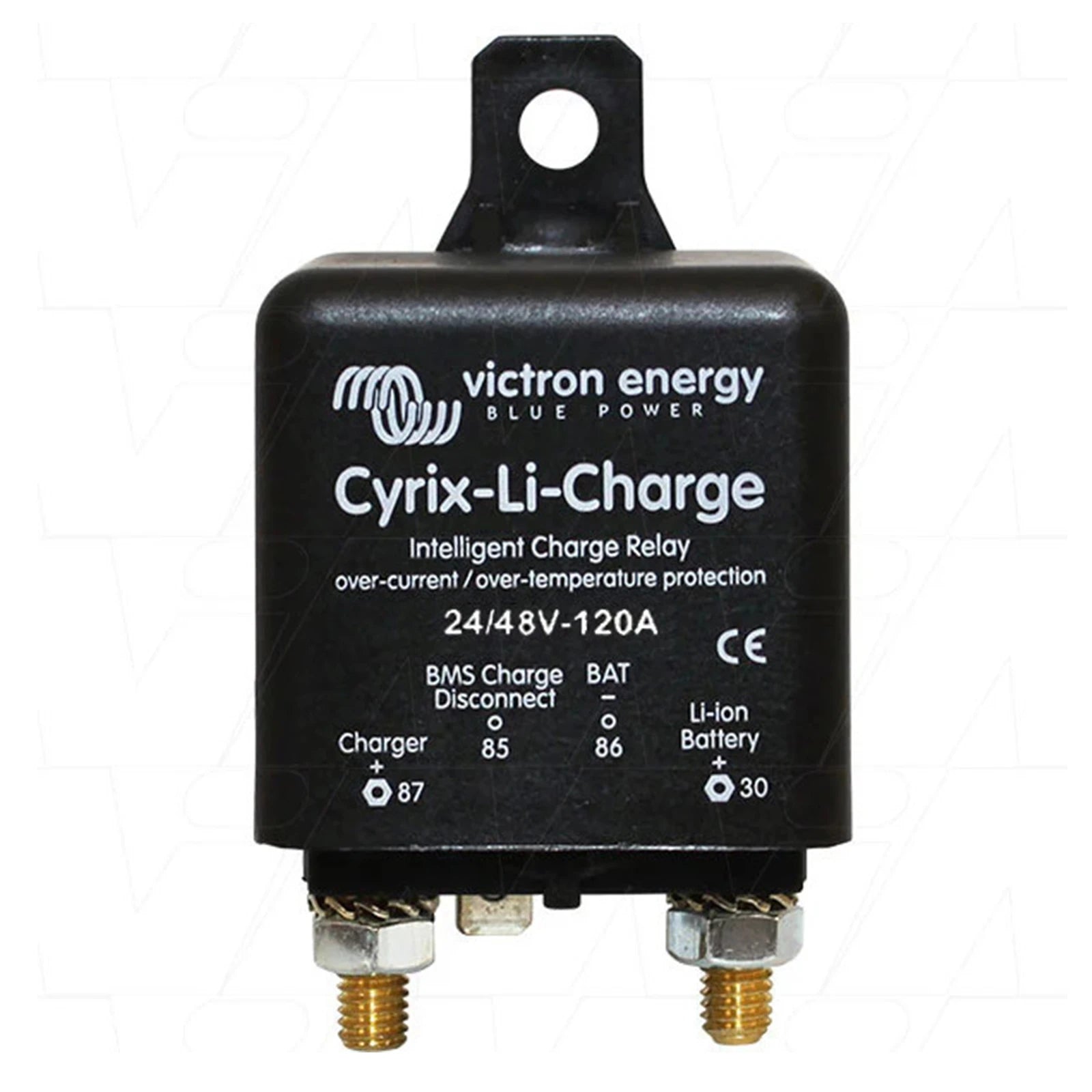 Victron Cyrix-Li-Charge 120A intelligent charge relay with M8 terminal studs and mounting tab