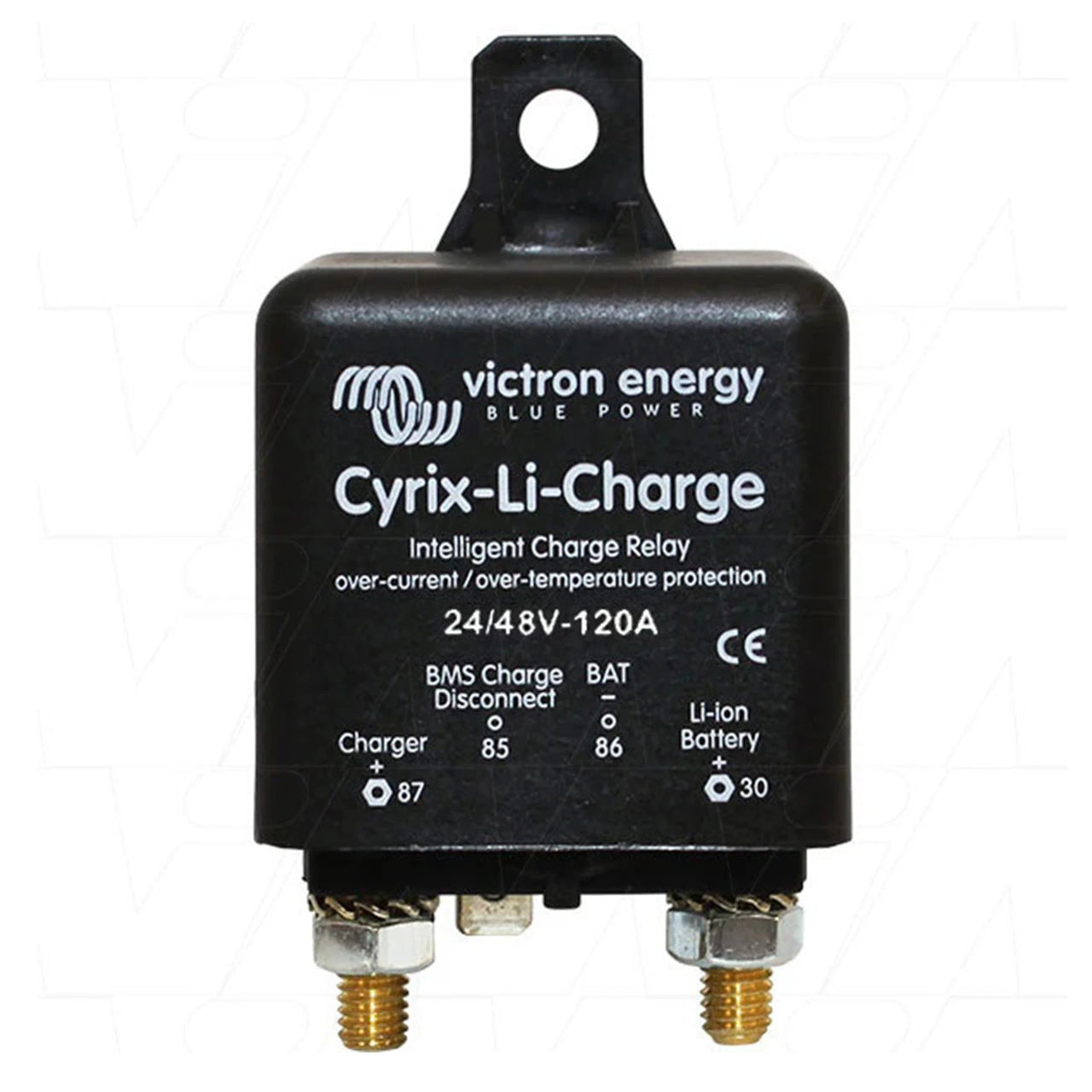 Victron Cyrix-Li-Charge 120A intelligent charge relay with M8 terminal studs and mounting tab