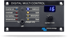 Front panel of Victron Digital Multi Control with status LEDs, toggle switch and current limit dial