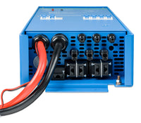 Bottom panel of Victron EasySolar showing cable glands, PV connectors and terminal entry points