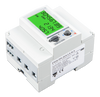 Isometric view showing terminal connections and product specifications label on a Victron EM24 meter