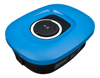 Angled top-down view of the blue Victron EV charging station showing the curved enclosure design