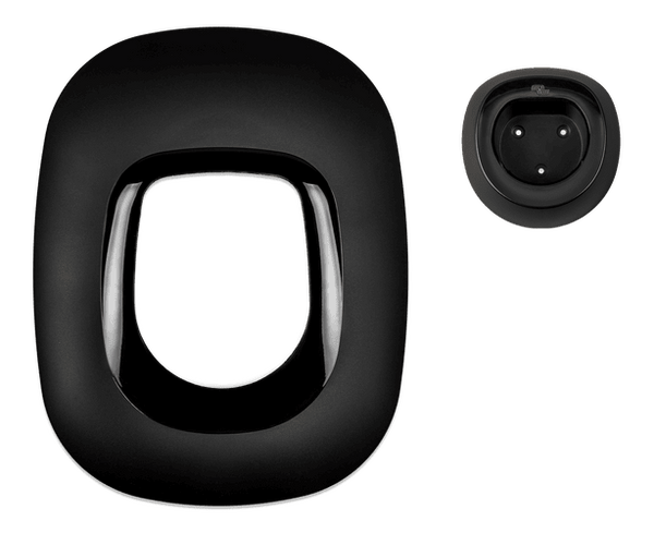 Black replacement front cover and matching socket surround for Victron EV charging station