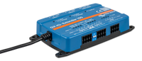 Perspective view of the blue Victron GX IO-Extender 150 showing side mounting ears