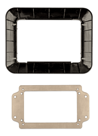 Black plastic adapter bezel and metal mounting plate for Victron GX Touch 50 display