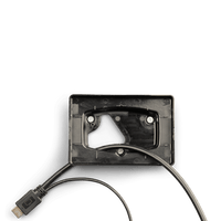 Rear view of the wall mount bracket with a display cable routed through the center