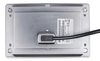 Rear panel of the 7 inch touch screen showing product labels and cable entry