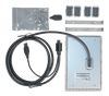 Rear view of 7-inch system display showing mounting brackets, hardware, ferrites and integrated cabling