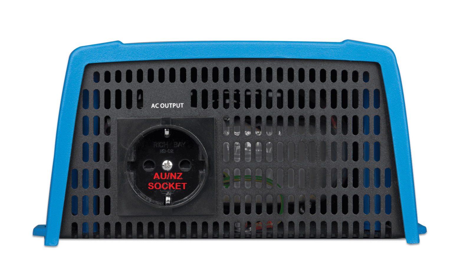 Front view of Victron Phoenix inverter featuring a standard AU/NZ AC power outlet