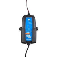 Overhead view of a Blue Smart charger 12V 15A fitted into the wall mount bracket