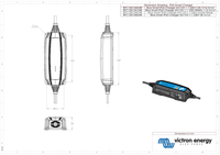 Technical dimensional drawing of IP65 smart charger unit with metric measurements