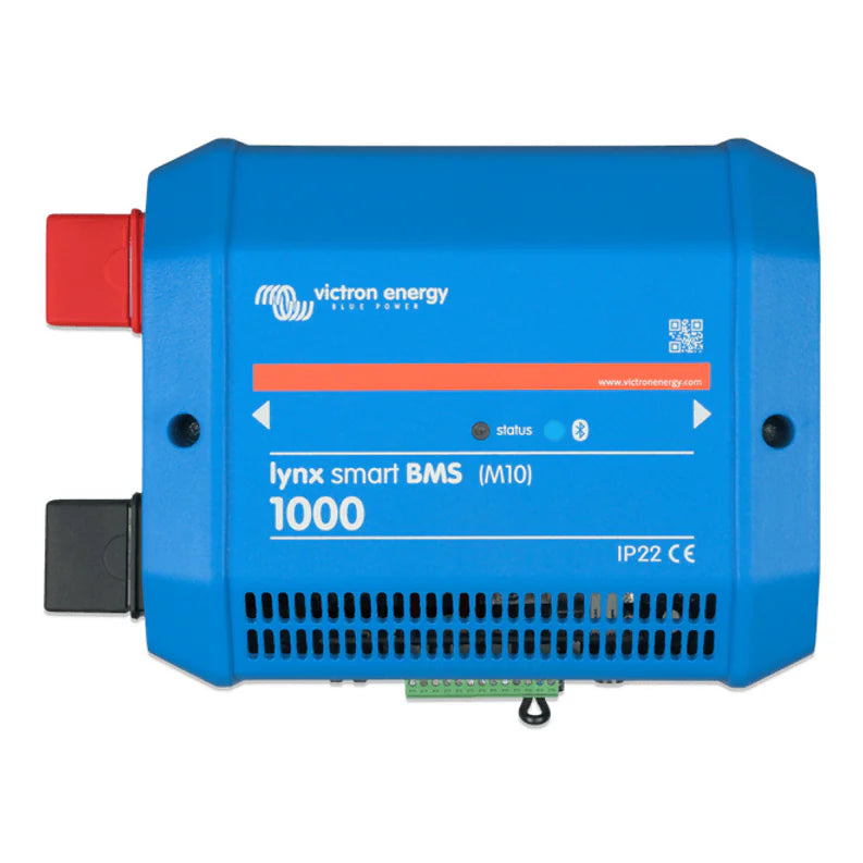 Victron Lynx Smart BMS 1000 M10 with blue ABS enclosure and status indicators