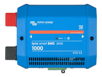 Front view of the blue Victron Lynx Smart BMS 1000 NextGen with IP22 rating