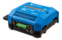 Side perspective of blue Victron Lynx Smart BMS 500 showing enclosure ventilation and design